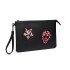 LT6822S-MISS LULU MISS LULU PU LEATHER SEQUIN SKULL CLUTCH BAG BLACK